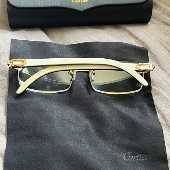 Cartier glasses clear lens white horn frame (WILLING TO NEGOCIATE) - Picture 3 of 6